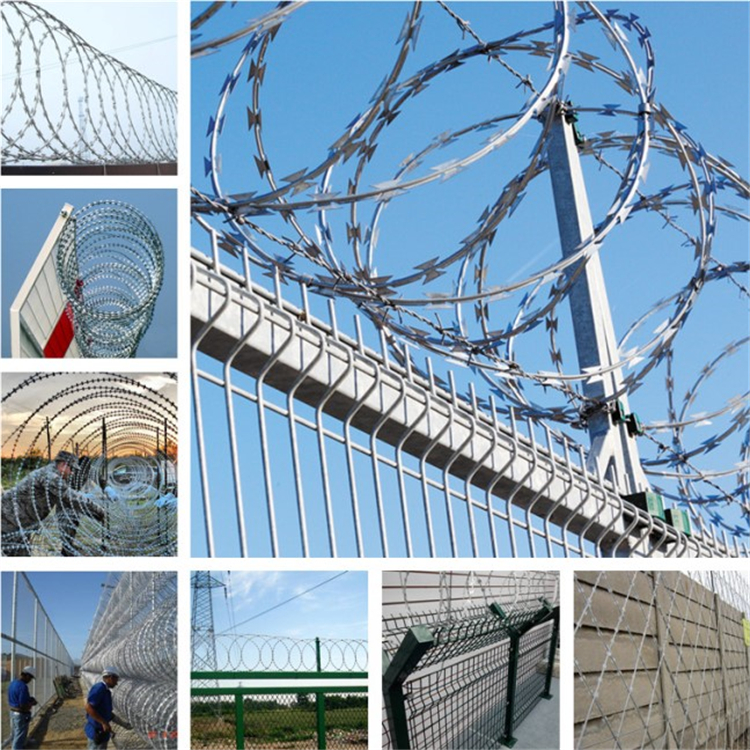 Single loop rust proof galvanized razor barbed wire