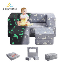 Unicorn Glow-in-the-Dark Toddler Fold-Out Sofa Chair: Converts to Lounger & Pull-Out Couch - Pink