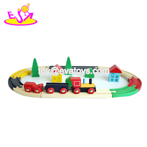 new design baby wooden electric toy train sets W04C043