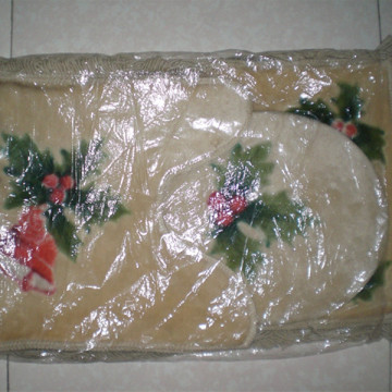 new design velour 3 pieces anti-slip bath mat half round bath mat