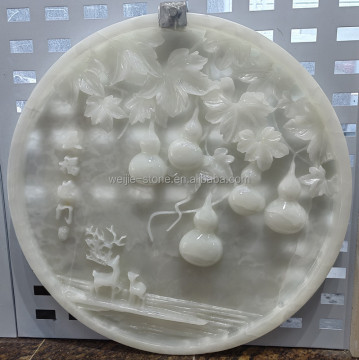 Beautiful Decorative Stone Marble Onyx Flower Wall Relief Sculpture