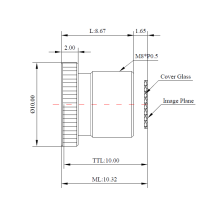 6mm 60 Degree F2.0 M8x0.5 Low Distortion Lens for 1/2.7" Sensor