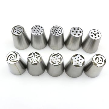 10PCS Rostfritt Stål Blomst Icing Piping Nozzles Tips