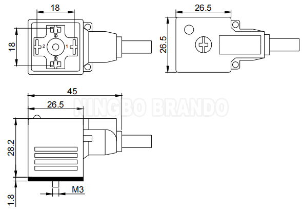 DIN43650A-CB Dimension