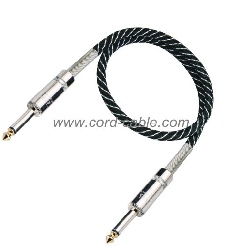 DML serie instrumento guitarra Cable chaqueta de Nylon Negro Jack a Jack