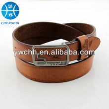Brown Engraved Silver Buckle mens Belt good quality pu belt for men