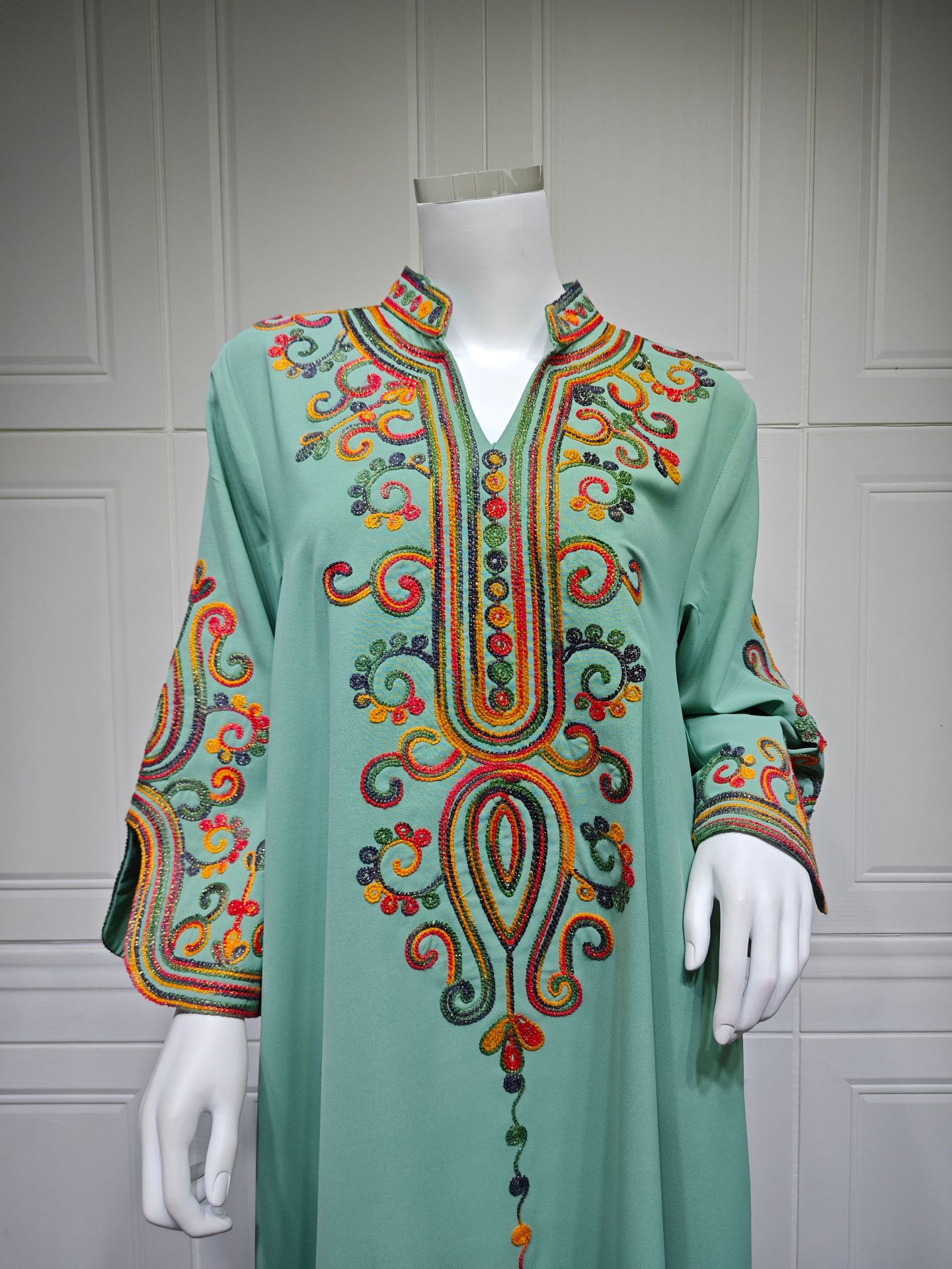 لباس عبای دوزی AB417 (14) Embroidered Abaya Dress AB417 (14)