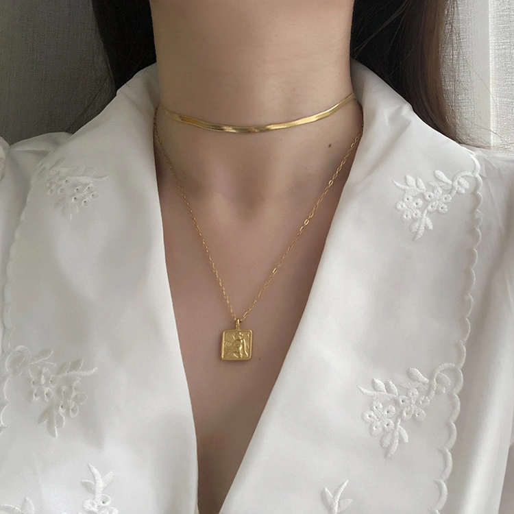 Hip Hop Wide Flat Snake Chain Necklace Soft Choker Flexible Flat Herringbone Chain Necklace Dainty Stainless Steel Jewellery