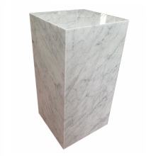 Modern White Carrara Marble Stand Cube Display Coffee Table Tops