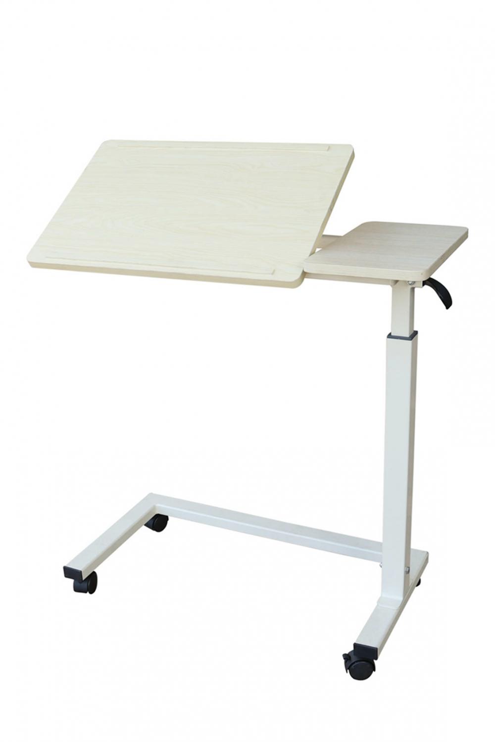 Tilt-Top Overbed Bedside Table with Wheels for Hospital