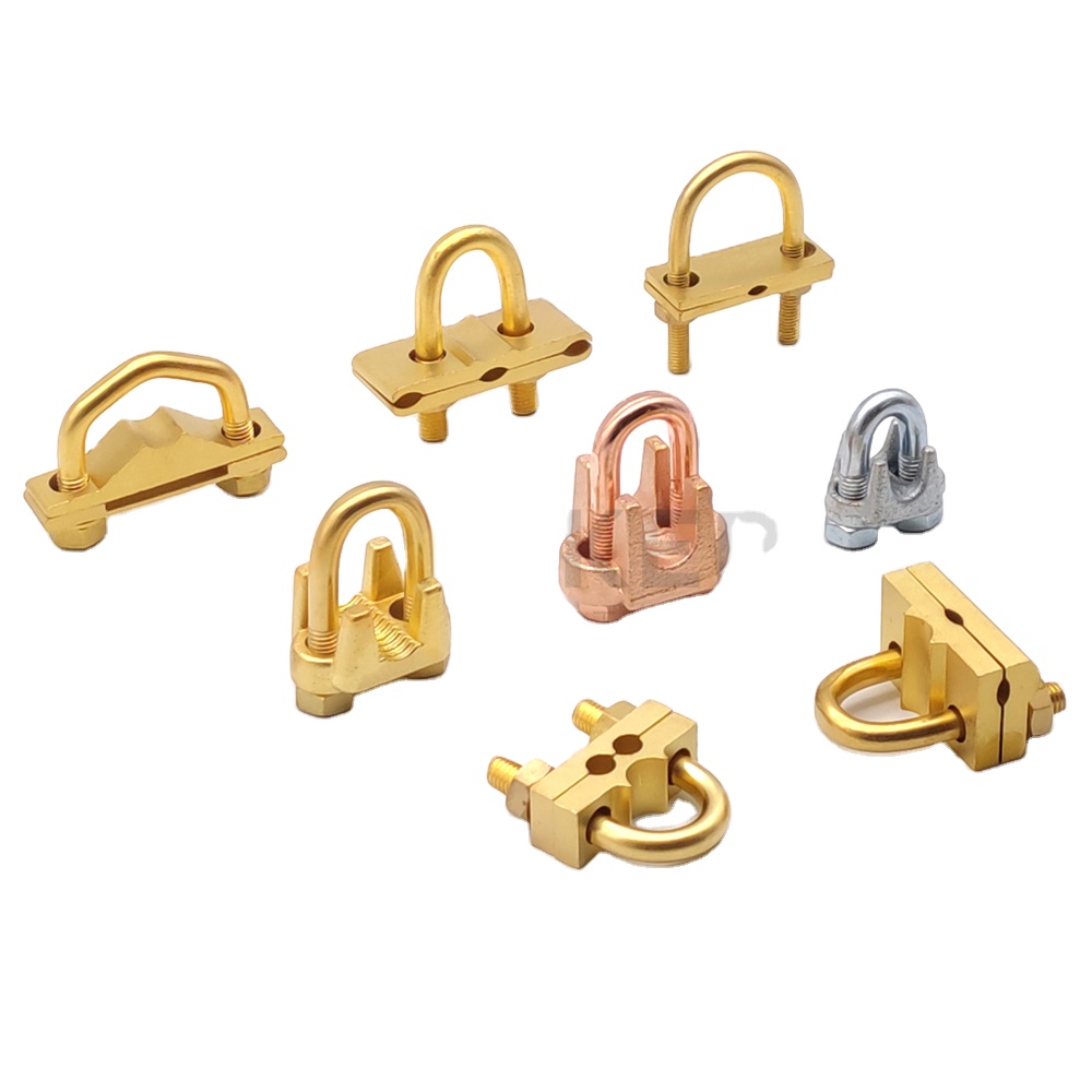 Brass Ground rod clamp Diameter 1/2'' 3/4'' 5/8'' 1'' A clamp G clamp Joint Connector Grounding Accessories