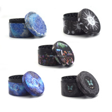 4 Piece Smoking Herb Grinder with Full Body Printing