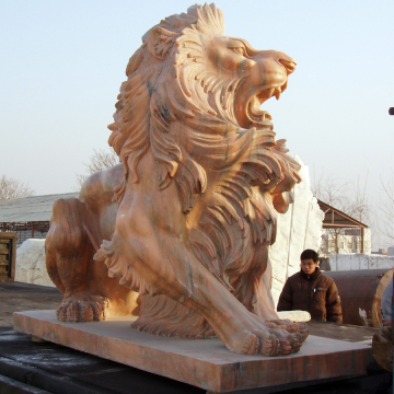 life size marble lion sculpture