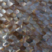 Hexagon brown lip mother of pearl seashell mosaic tile