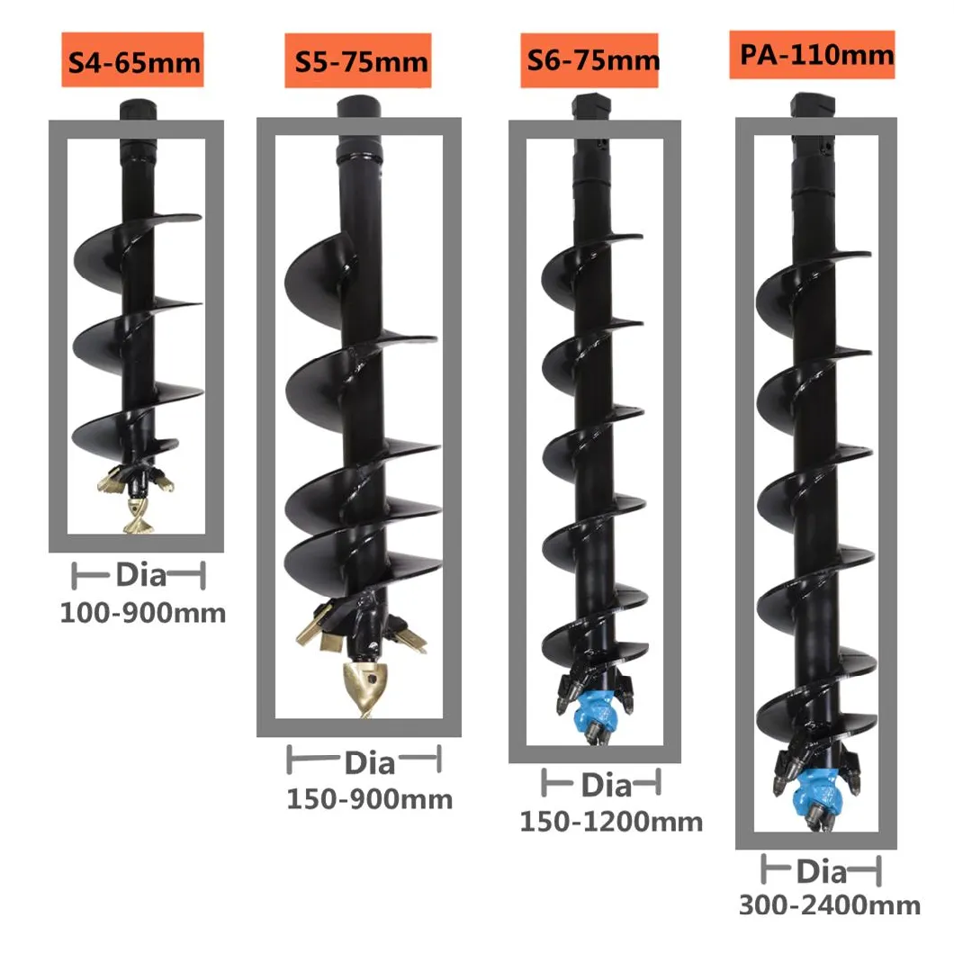 Excavator Skid Steer Backhoe Earth Auger Drill Post Hole Digger