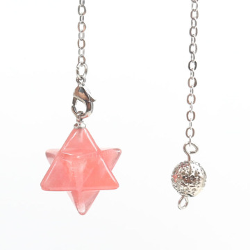 Merkaba Crystal Pendent Necklace Large satellite melcabaring pendulum 3D for Women Men Jewelry Energy Healing Gemstone pendant