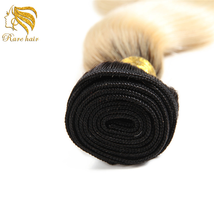 Lsy Roots Human Hair Weave Sew in Virgin Human Hair Bundles with Closure Brazilian 1B 613 Honey Platinum Blonde Black Remy Hair