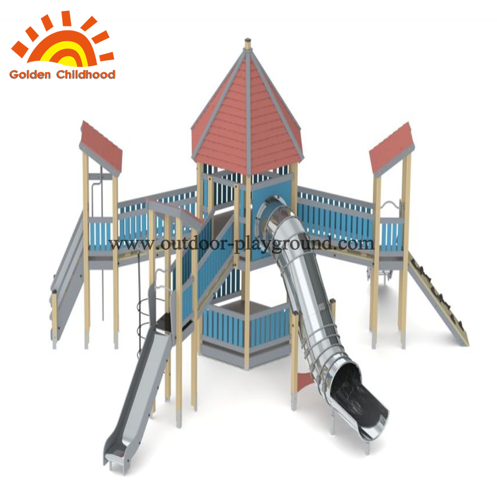 outdoor playground tube slide
