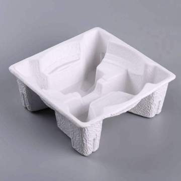 Biodegradable mould pulp tray for showerhead packaging