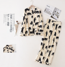 Women animal printed sleepwear cotton pajamas