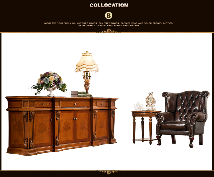 Haosen Rafflo 0818L wood luxury file distressed luxury wood cabinet