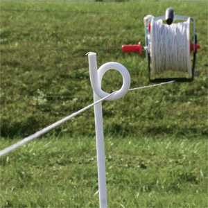 White Temporary Electric Fencing Pigtail Post