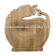 Foldable grapes shaped bamboo fruit basket