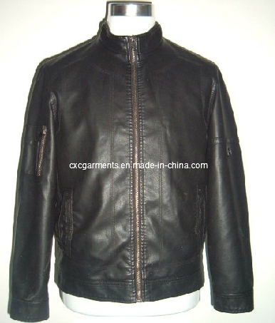 PU Man's Black Jacket (CMP052)