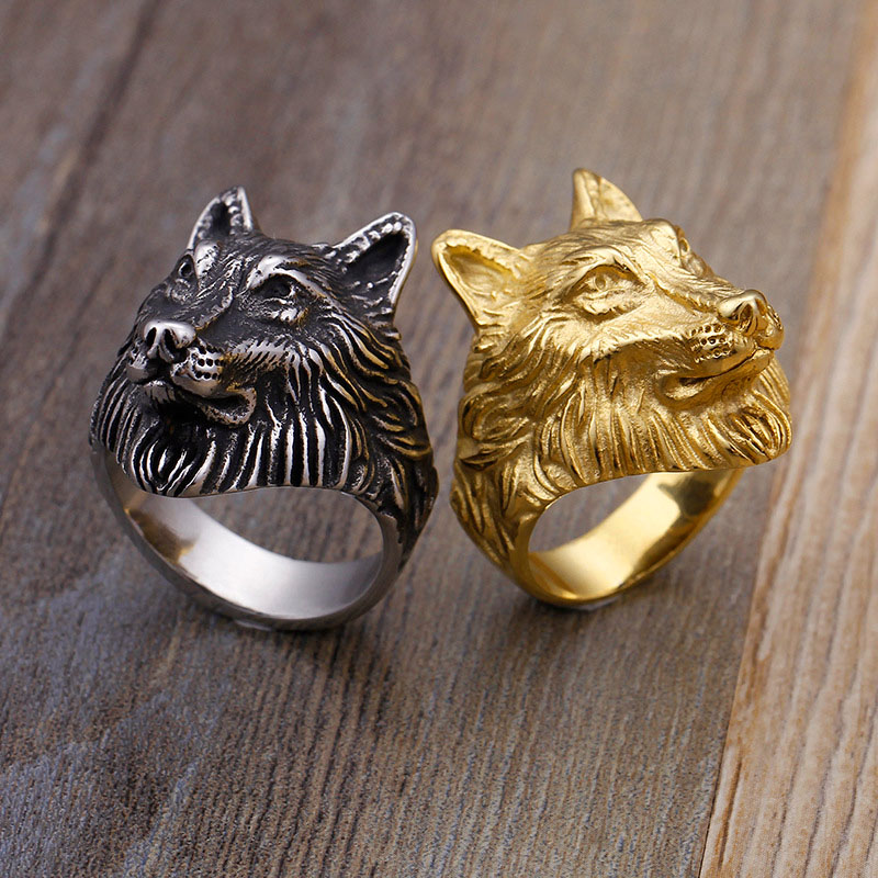 Gold Wolf Ring