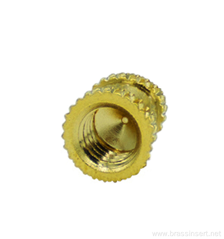 M4 press-in and injection knurled brass insert nut