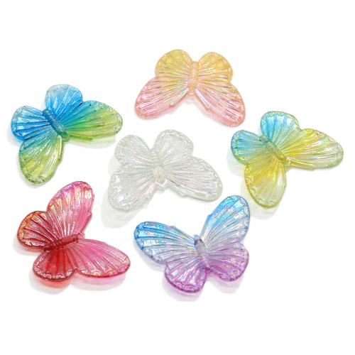 Más caliente Bicolor mariposa artificial acrílico artesanía DIY collar colgante joyería accesorio llavero Diy decoración artística