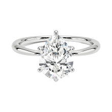 18K Pear Lab Diamond Engagement Ring | Floral Jewelry