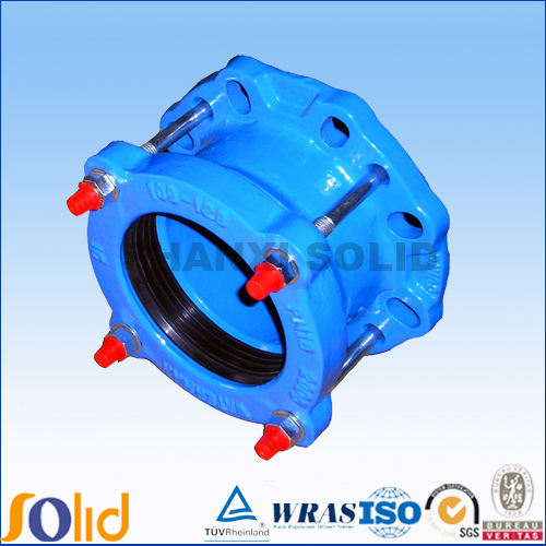 Ductile iron wide range flange adaptor for PE pipe