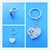 enamel heart key pendant