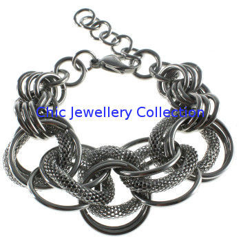 Womens Stainless Steel Bracelets With Extension Chain For Engagement, Br459 Stainless Steel Bracelets