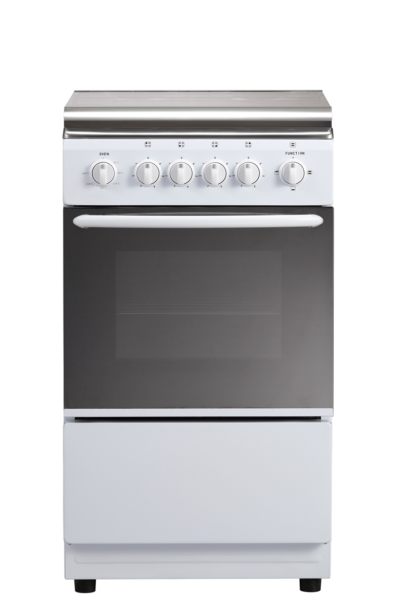 White Freestanding Electric Oven With Hot Plate