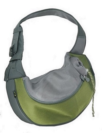 Olive XLarge PVC et Mesh Pet Sling