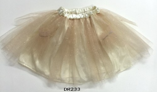 A skirt with bright gold powder