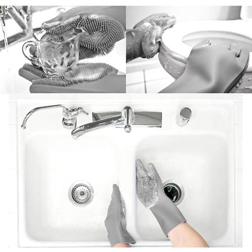 Silicone Gloves with Wash Scrubber