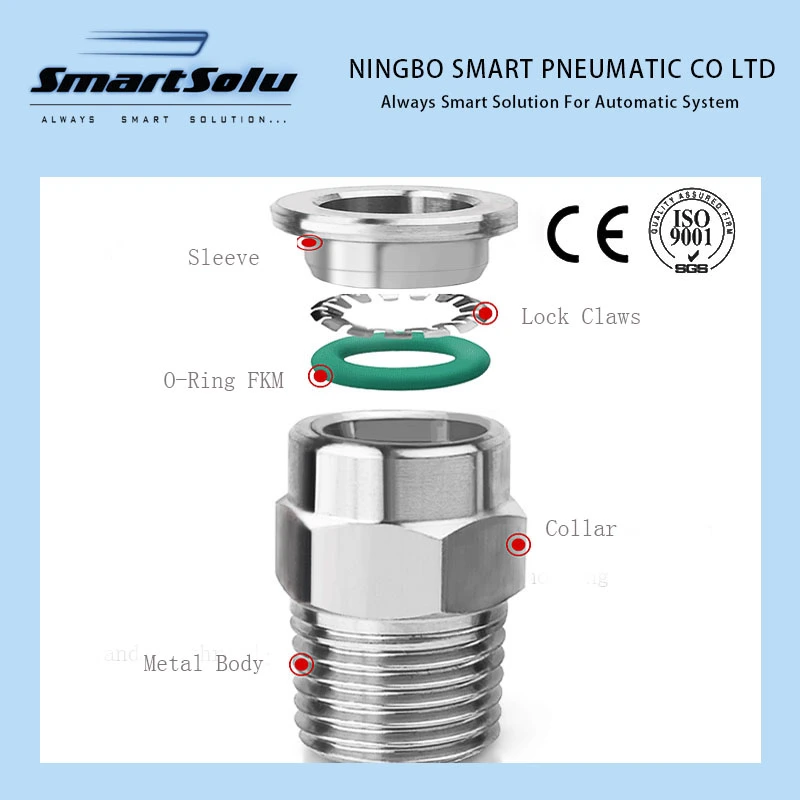 Silver Color Quick Pneumatic Brass Fitting Metal Fitting