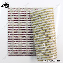 New design Hotfix rhinestone with pearl mesh iron on crystal pearl mesh for dress