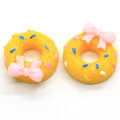 Wholesale 15mm Kawaii Bowknot Donuts Resin Decoration Craft Flatback Cabochon Simulation Food DIY Scrapbooking Phone Hair Bow