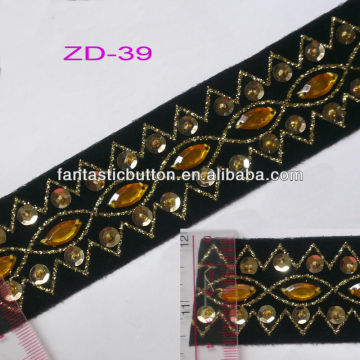 nice quality embroidered decorative sequin trimming