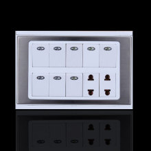 eight gang switch and two sockets