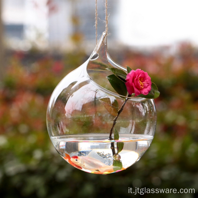 Vaso in vetro a sfera per terrario in vetro sospeso