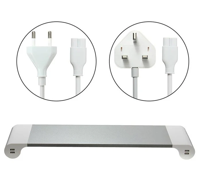 4USB Ports Soporte Notebook Aluminum Plastic Monitor Stand