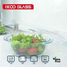 1.5L clear borosilicate pyrex Round glass casseroles