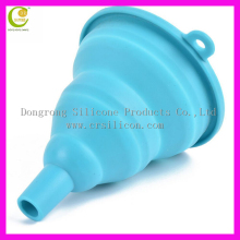 2017 Cheap Blue Folding Silicone Funnel/ Silicone Collapsible Funnel/ silicone rubber funnel
