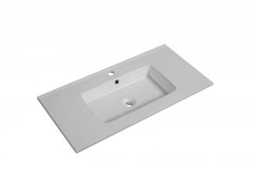 Rectangular White Ceramic Drop in Bathroom Sink