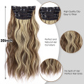 New Arrival 20 Inches Long Wavy Hair Pieces Ombre Thick Hairpieces 4pcs/Set Synthetic 11 Clips In Hair Extensions for Women